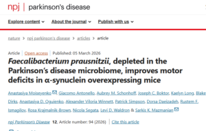 Faecalibacterium prausnitzii, depleted in the Parkinson’s disease microbiome, improves motor deficits in α-synuclein overexpressing mice