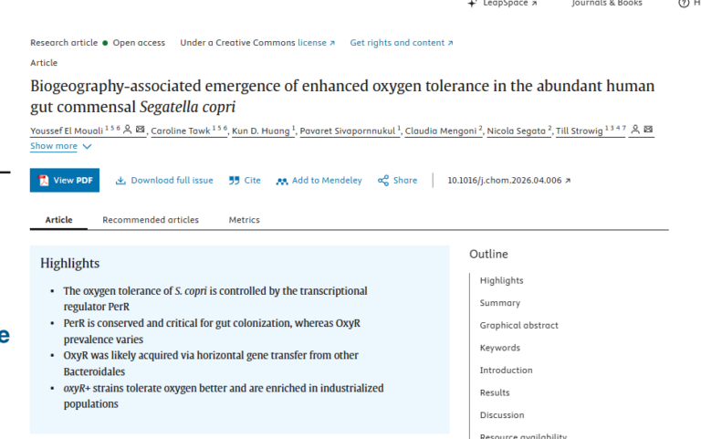 Biogeography-associated emergence of enhanced oxygen tolerance in the abundant human gut commensal Segatella copri